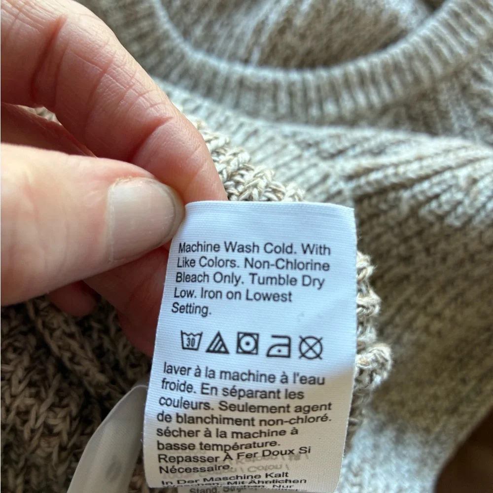 J. Crew 100% Cotton oversized Sweater marled neutral size Small